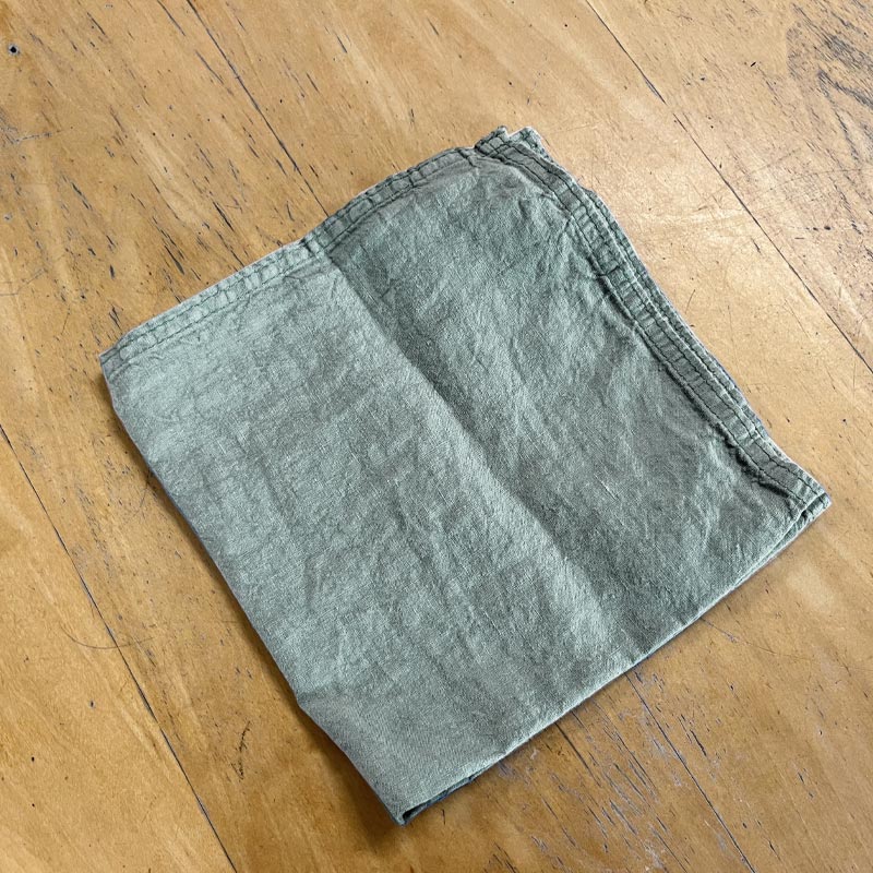 Primo 100% Linen Napkin - Vert de Gris - by Charvet Editions - Image 3
