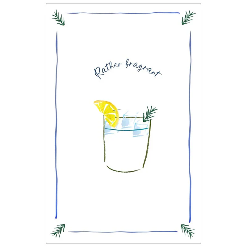 Rather Fragrant Gin & Tonic 100% Linen Tea Towel, by Dinette - Image 2