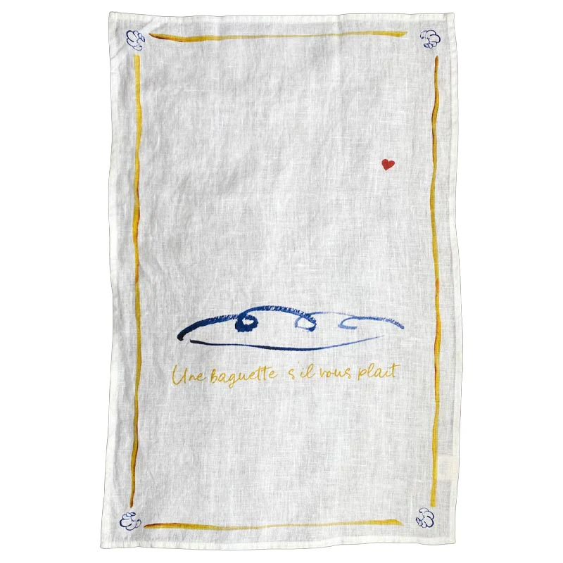 Une Baguette 100% Linen Tea Towel, by Dinette - Image 2