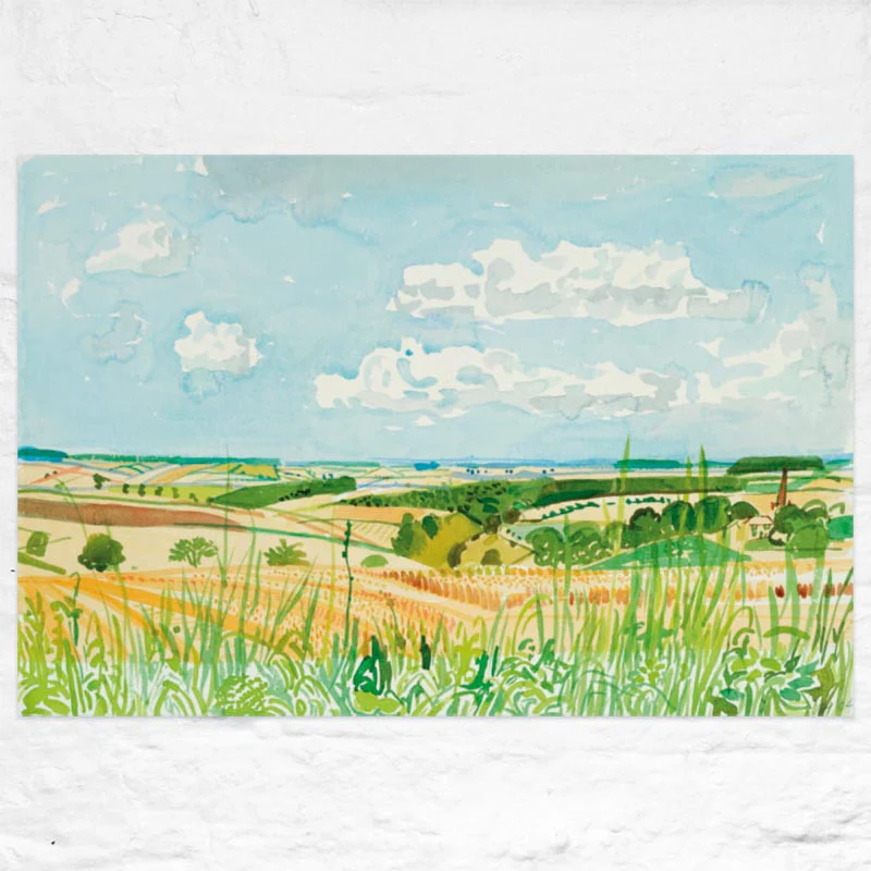 Looking Towards Huggate (Midsummer: East Yorkshire) Poster by David Hockney