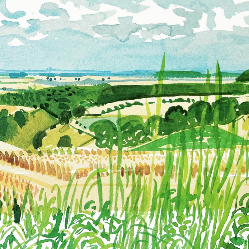 Looking Towards Huggate (Midsummer: East Yorkshire) Poster by David Hockney - Image 5
