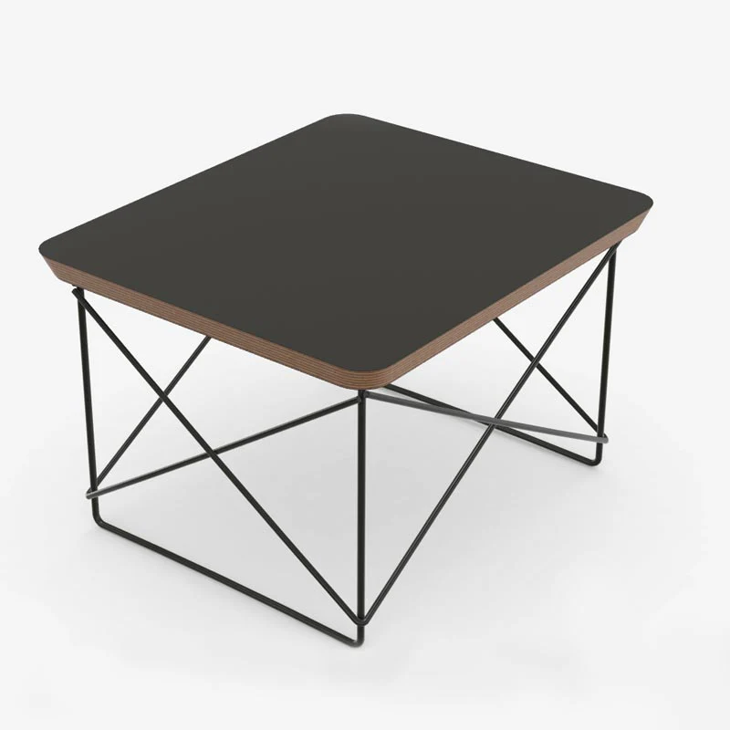 LTR Occasional Table - Black laminate top & black base - des. Charles & Ray Eames, 1950 (made by Vitra) - Image 3