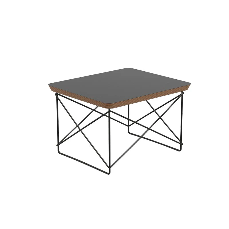 LTR Occasional Table - Black laminate top & black base - des. Charles & Ray Eames, 1950 (made by Vitra) - Image 5