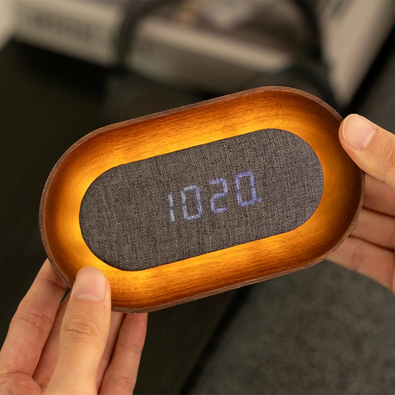 Lumos Clock - Oval - Walnut - by Gingko - Image 3