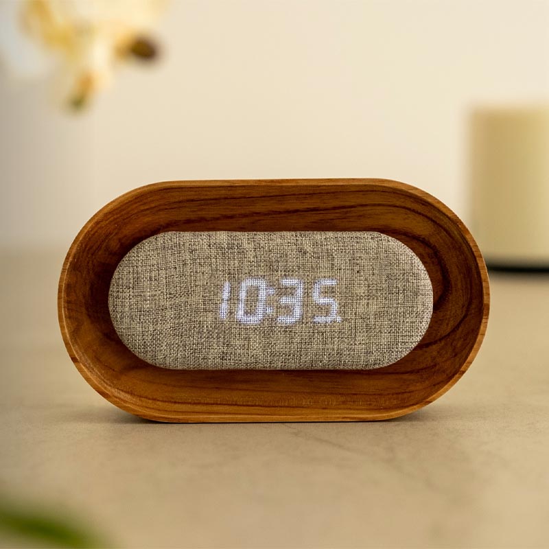 Lumos Clock - Oval - White Ash - by Gingko - Image 6