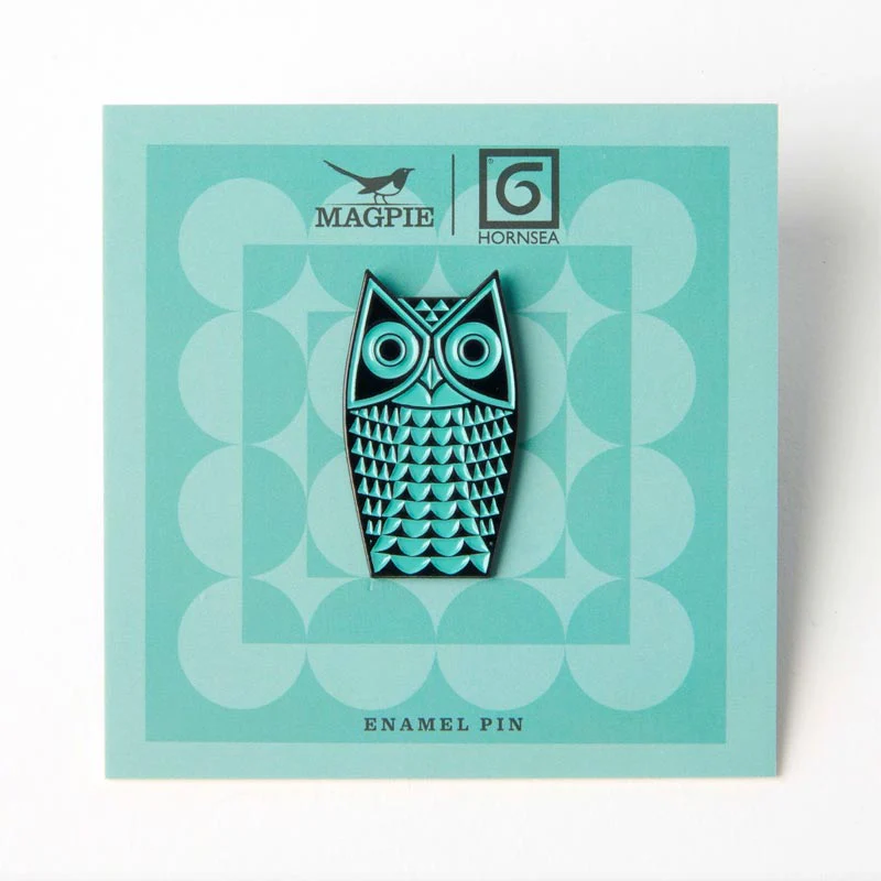 Magpie x Hornsea, Owl Pin in Teal - Image 2