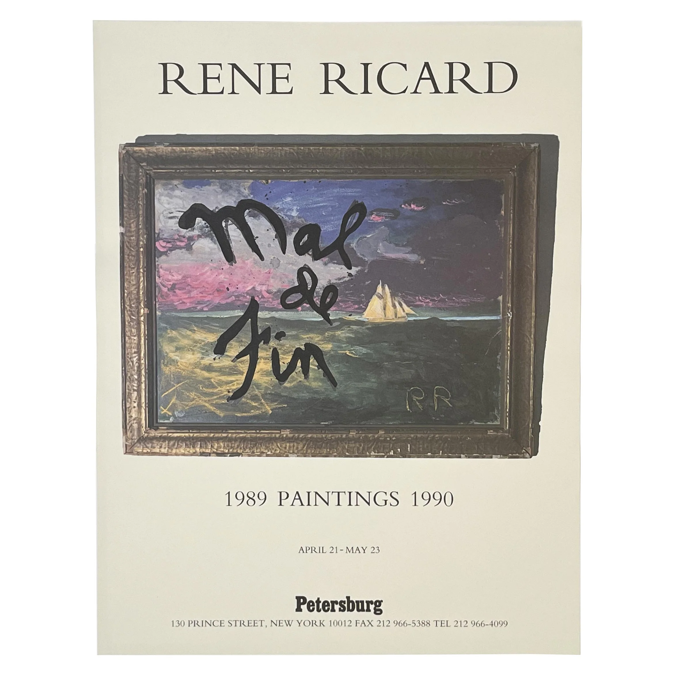 Mal de Fin: Paintings 1989-1990 poster by Rene Ricard - Image 2