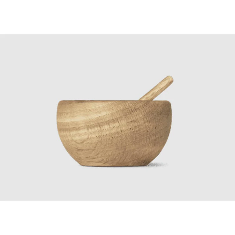 Menageri Oak Salt Cellar with Spoon - des. Kay Bojesen - Image 2