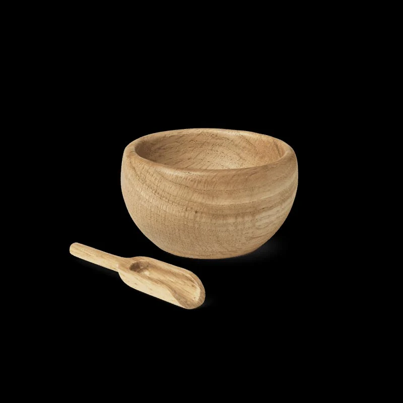 Menageri Oak Salt Cellar with Spoon - des. Kay Bojesen - Image 3