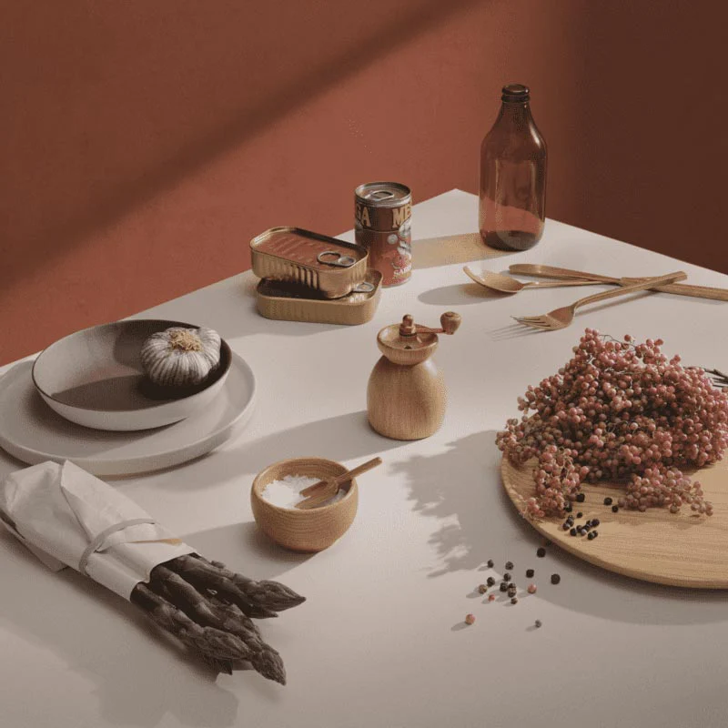 Menageri Oak Salt Cellar with Spoon - des. Kay Bojesen - Image 5