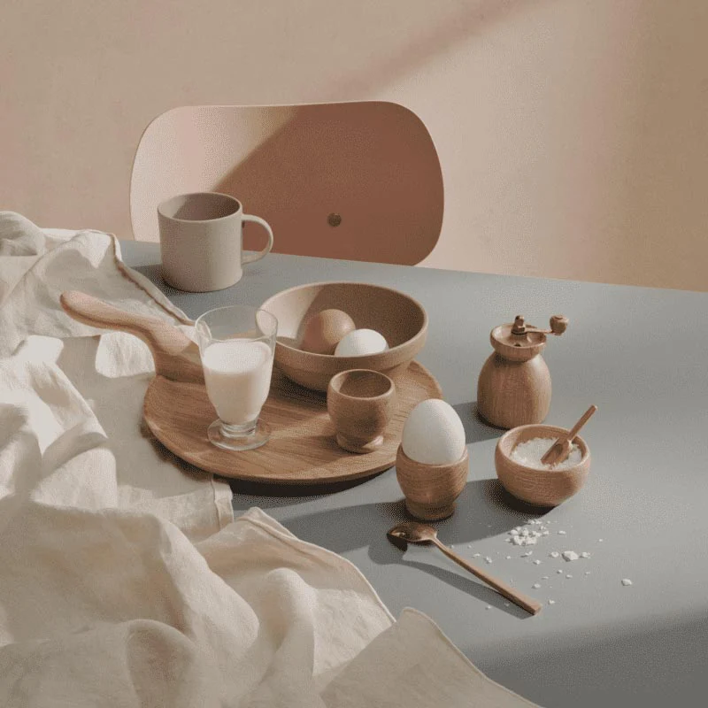 Menageri Oak Salt Cellar with Spoon - des. Kay Bojesen - Image 6
