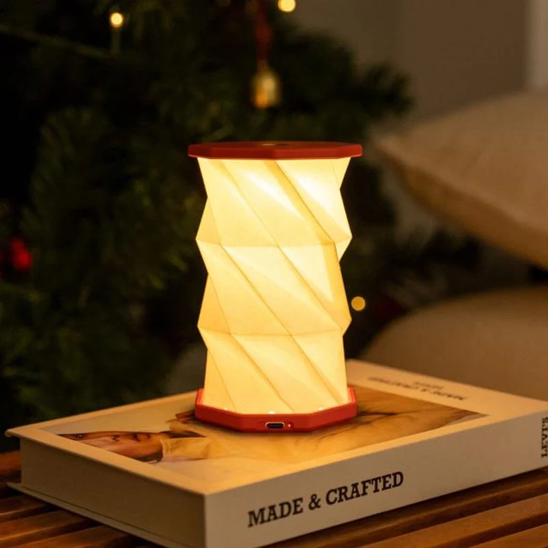 Mini Hexagon Twist Lamp - Coral Red - by Gingko - Image 3