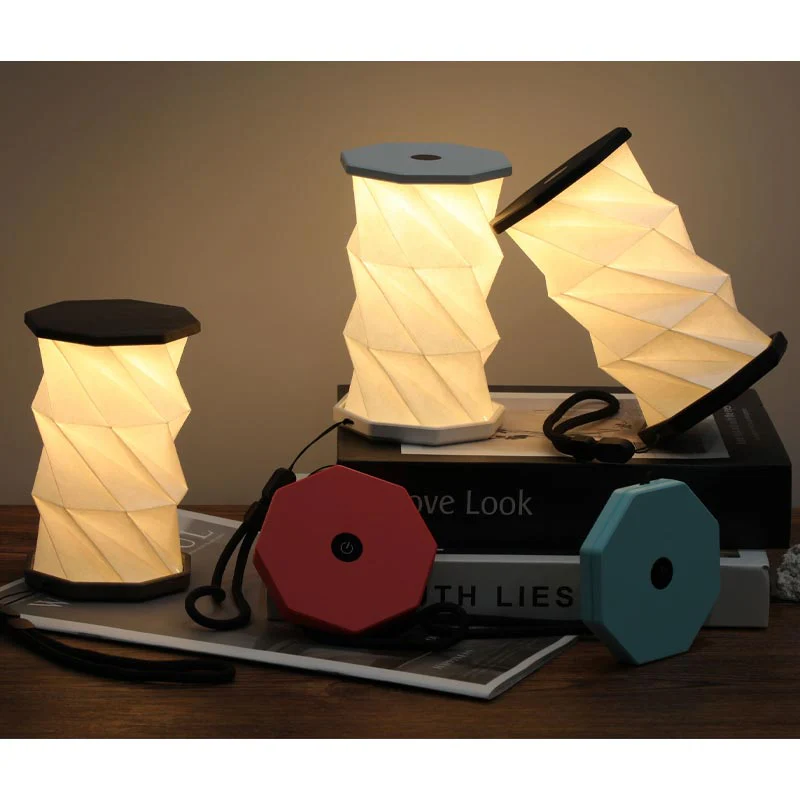 Mini Hexagon Twist Lamp - Coral Red - by Gingko - Image 8