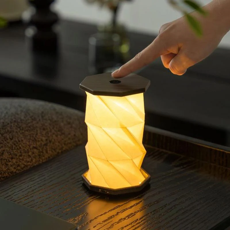 Mini Hexagon Twist Lamp - Walnut Drift - by Gingko - Image 4