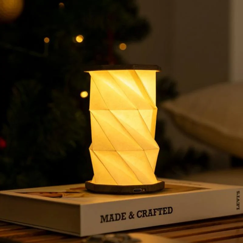Mini Hexagon Twist Lamp - Walnut Drift - by Gingko - Image 5