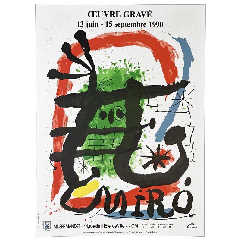 Miro - Oeuvre Gravé- Exhibition Poster from Musée Mandet, 1990 - Image 2