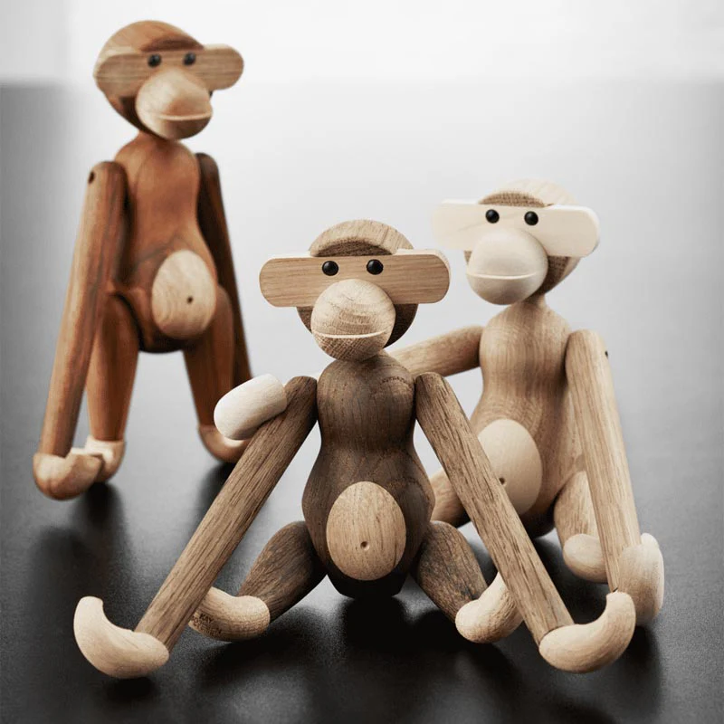 Monkey - Small - Oak/Smoked Oak (des. Kay Bojesen, 1951) - Image 3