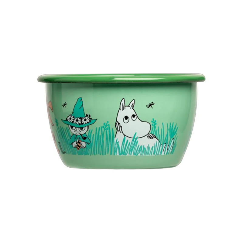 Moomin Enamel Bowl - In the garden, boys - by Muurla - Image 7