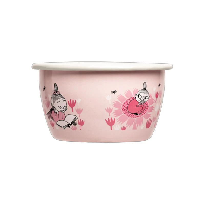 Moomin Enamel Bowl - In the garden, girls - by Muurla - Image 3