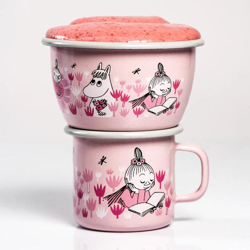 Moomin Enamel Bowl - In the garden, girls - by Muurla - Image 5