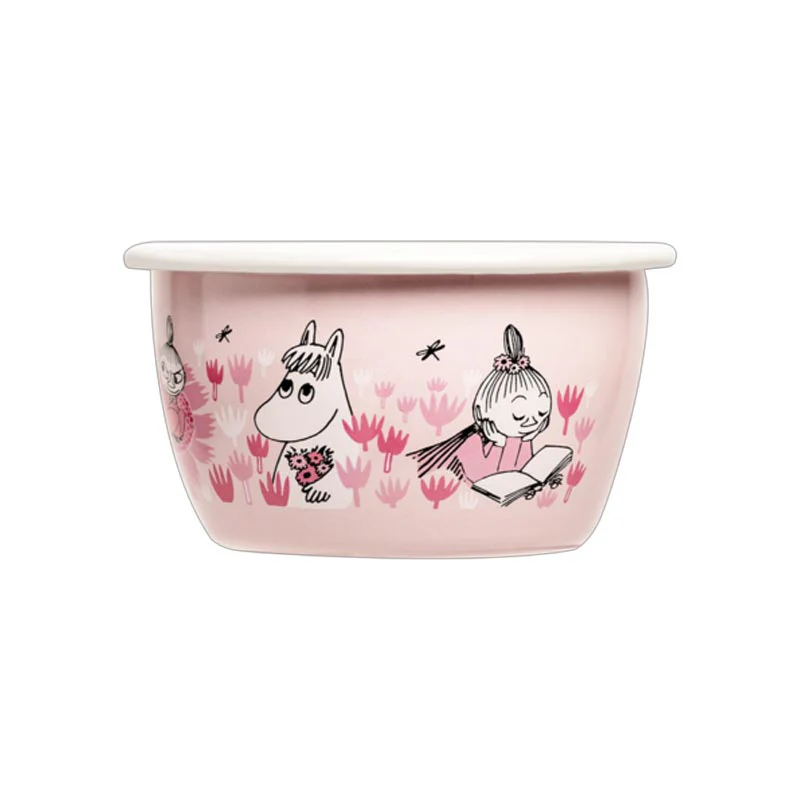 Moomin Enamel Bowl - In the garden, girls - by Muurla - Image 7