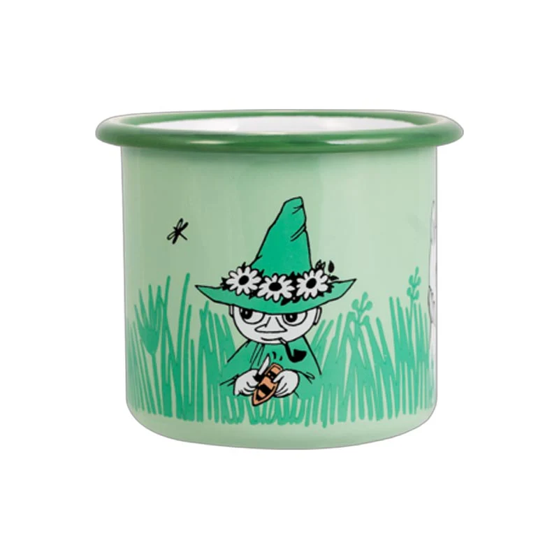 Moomin Enamel Mug - In the garden, boys - by Muurla - Image 2
