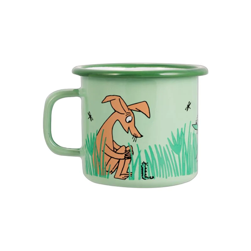 Moomin Enamel Mug - In the garden, boys - by Muurla - Image 3
