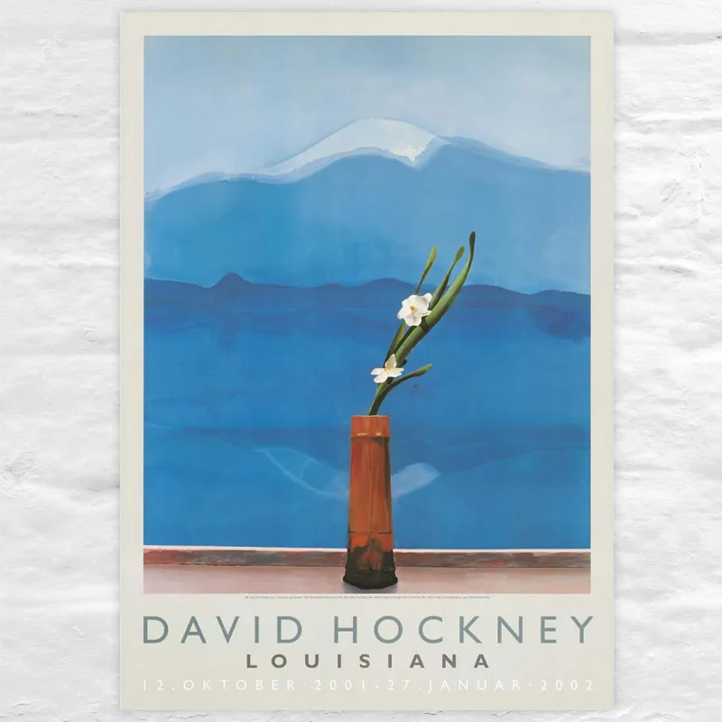 Mount Fuji and Flowers poster by David Hockney