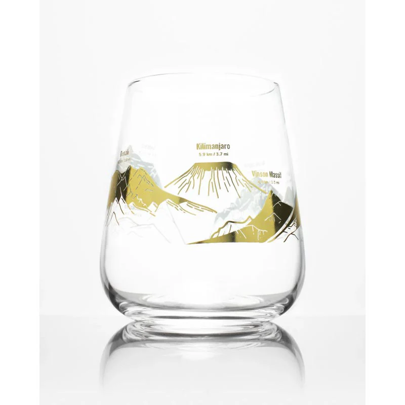 Mountain Peaks of the World Stemless Wine Glass by Cognitive Surplus - Image 2