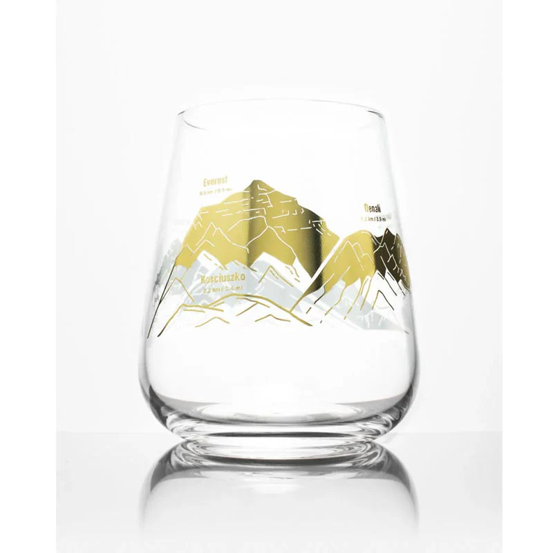 Mountain Peaks of the World Stemless Wine Glass by Cognitive Surplus - Image 3