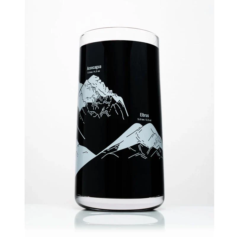 Mountain Peaks of the World Drinking Glass by Cognitive Surplus - Image 2