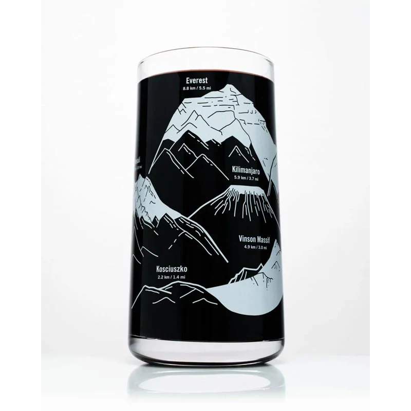Mountain Peaks of the World Drinking Glass by Cognitive Surplus - Image 3