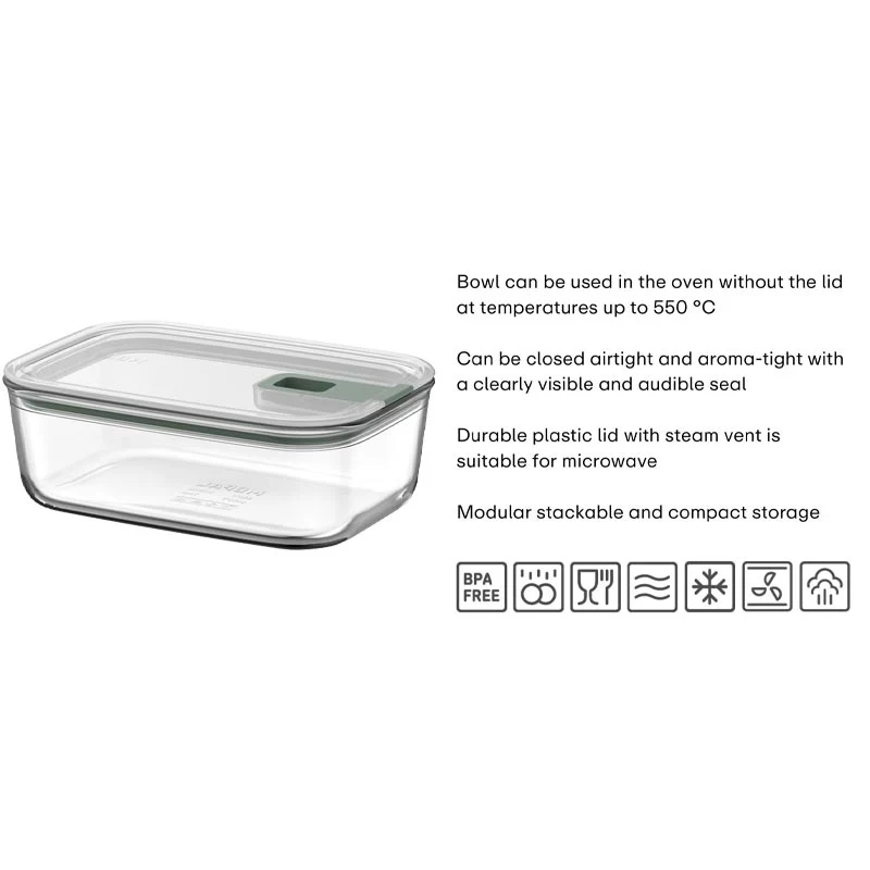 Nordic Sage Easy-clip glass storage box - 1000ml - Image 2