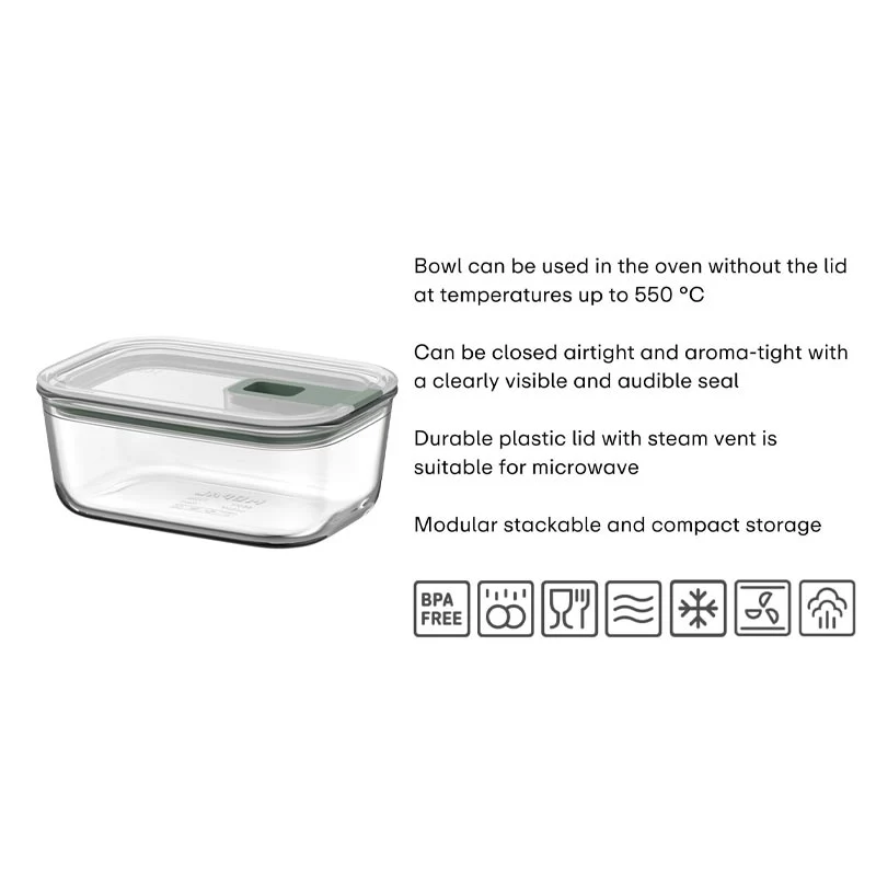 Nordic Sage Easy-clip glass storage box - 700ml - Image 2