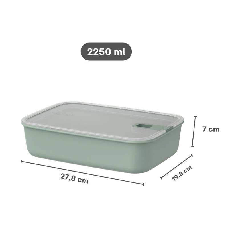 EasyClip Food Storage Box - 2250ml - Nordic Sage - by Mepal - Image 2