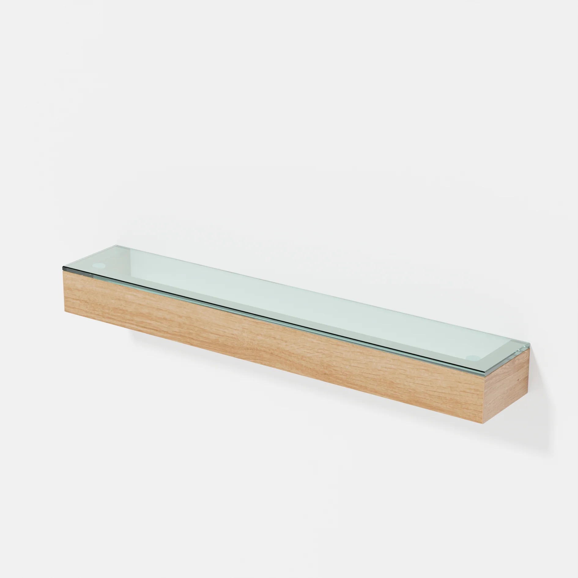 Oak & Glass Shelf des. Lincoln Rivers for Wireworks - Image 3