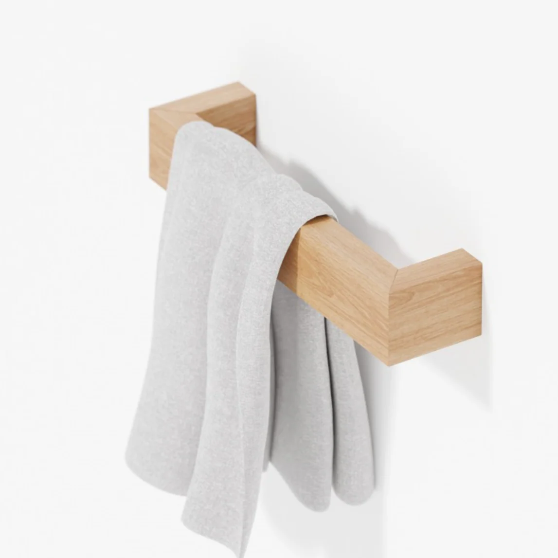 Oak Hand Towel Rail des. Lincoln Rivers for Wireworks - Image 3