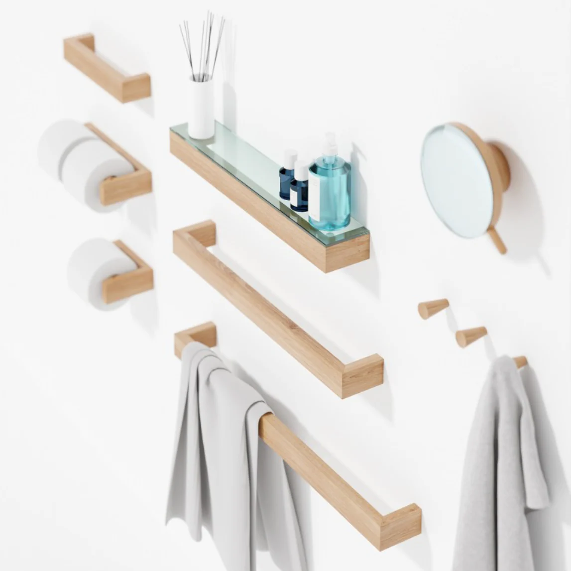 Oak Hand Towel Rail des. Lincoln Rivers for Wireworks - Image 5