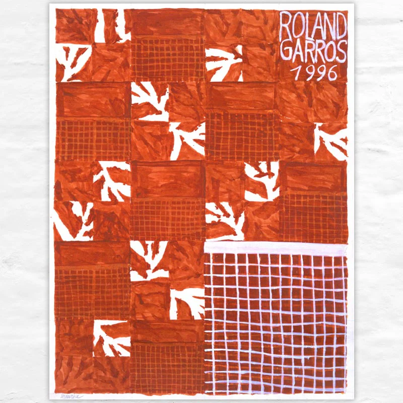 Official Roland-Garros 1996 poster by Jean-Michel Meurice