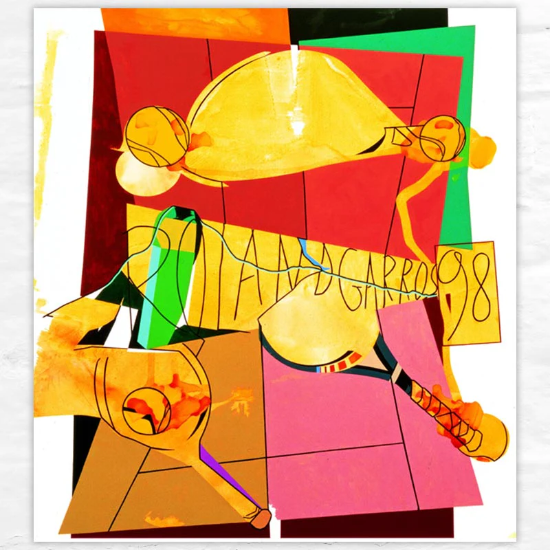 Official Roland-Garros 1998 poster by Hervé Télémaque