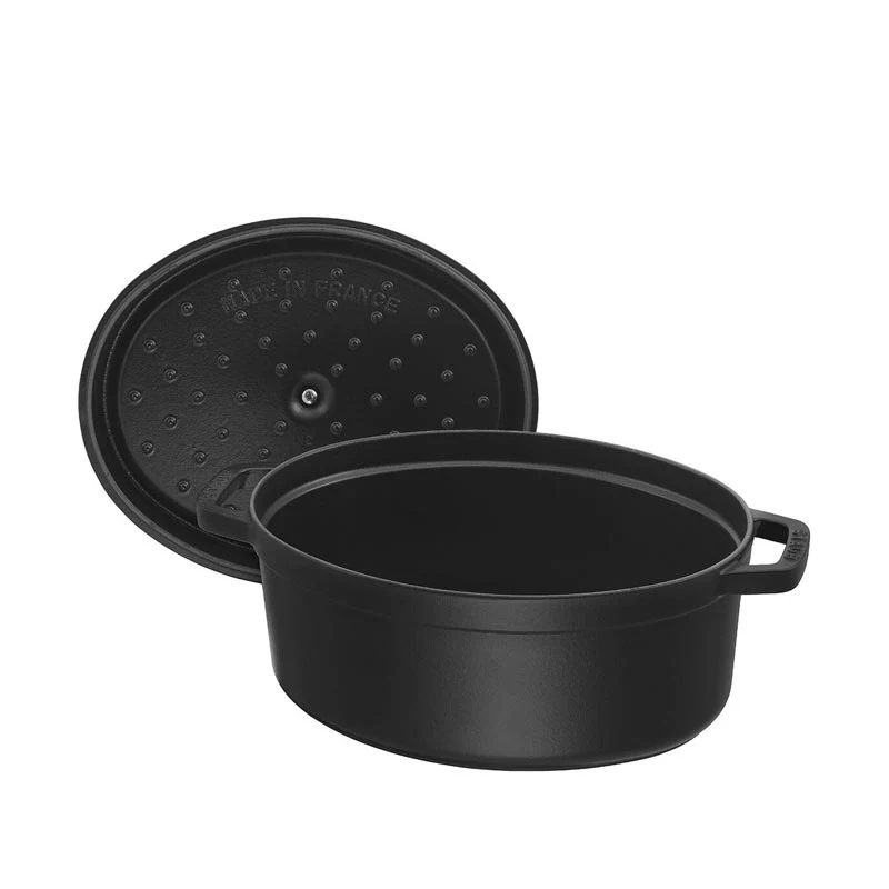 Oval Cast Iron Cocotte - Black - 23cm - by STAUB - Image 2