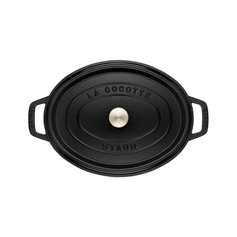 Oval Cast Iron Cocotte - Black - 23cm - by STAUB - Image 3