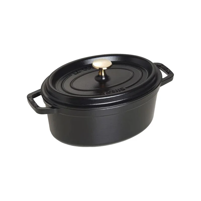 Oval Cast Iron Cocotte - Black - 23cm - by STAUB - Image 5