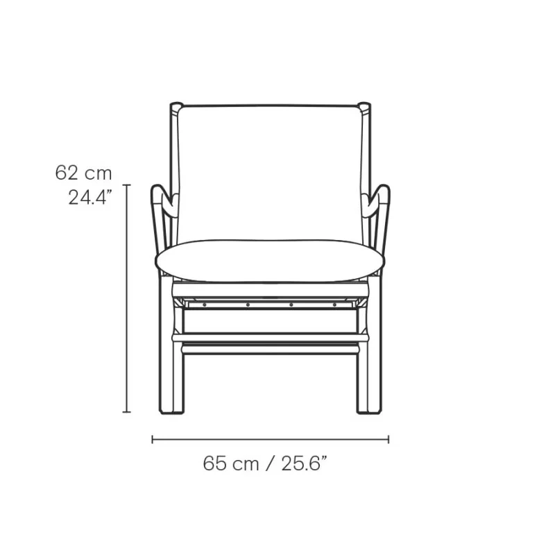 OW149 Colonial Chair lounge chair in oiled walnut with leather upholstery - des. Ole Wanscher (made by Carl Hansen) - Image 2