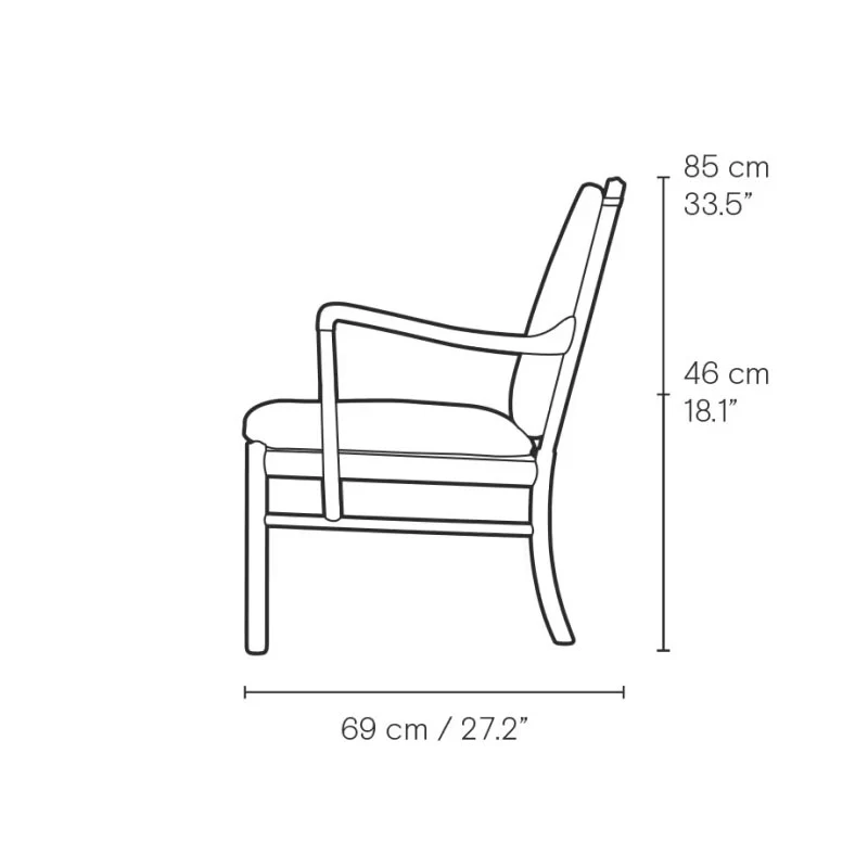 OW149 Colonial Chair lounge chair in oiled walnut with leather upholstery - des. Ole Wanscher (made by Carl Hansen) - Image 3