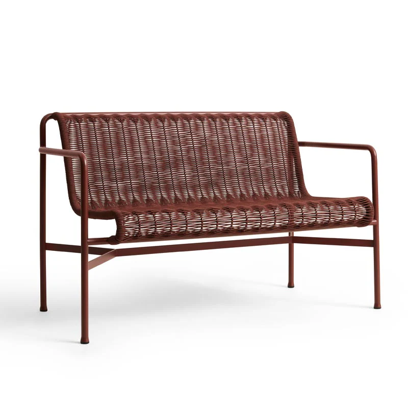 Palissade Cord Dining Bench with Armrest - Iron Red, Suitable for Outdoors - by HAY