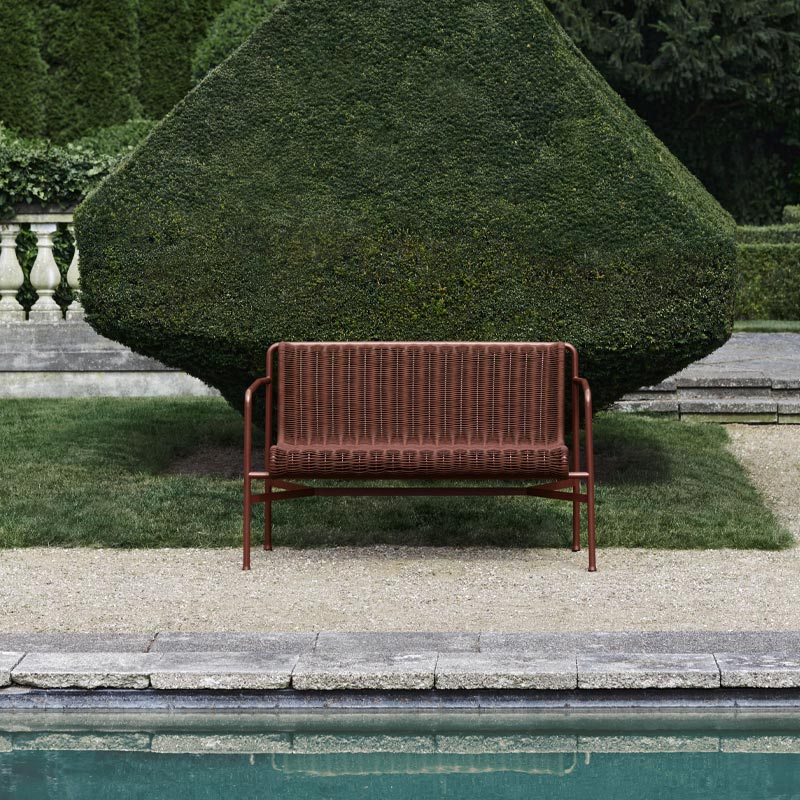 Palissade Cord Dining Bench with Armrest - Iron Red, Suitable for Outdoors - by HAY - Image 2