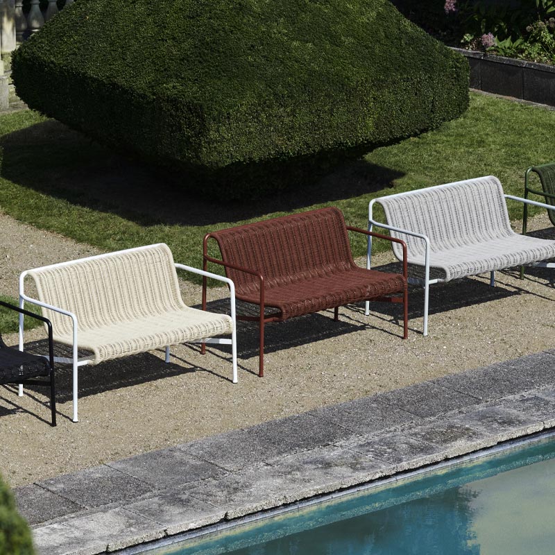 Palissade Cord Dining Bench with Armrest - Iron Red, Suitable for Outdoors - by HAY - Image 3