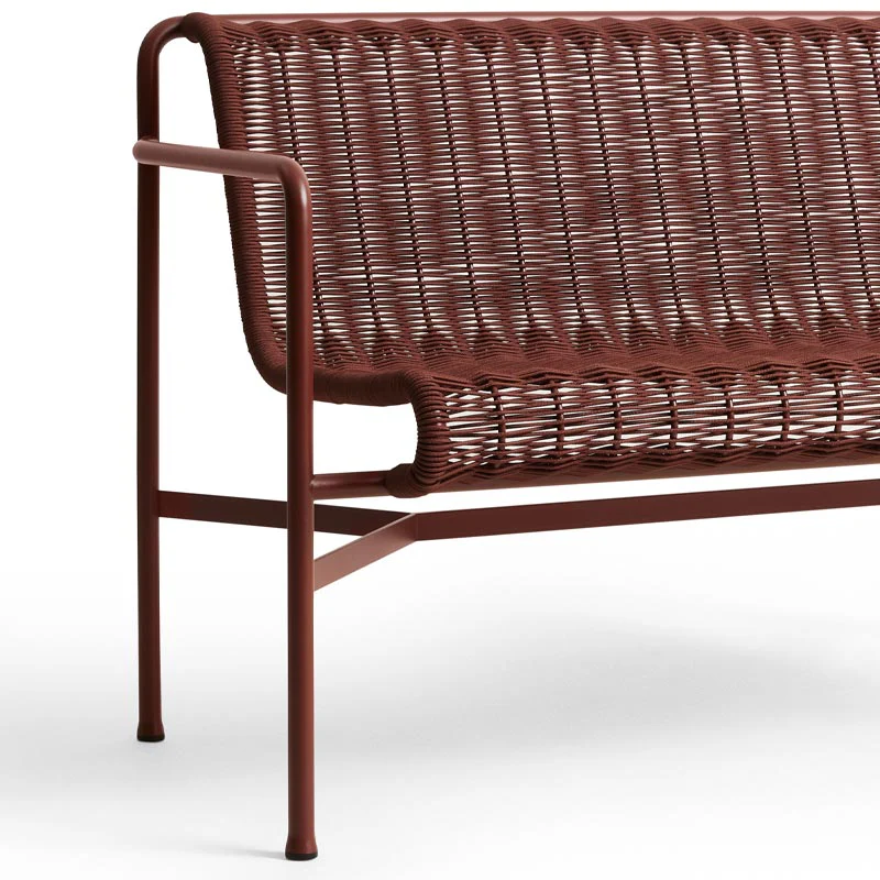 Palissade Cord Dining Bench with Armrest - Iron Red, Suitable for Outdoors - by HAY - Image 4