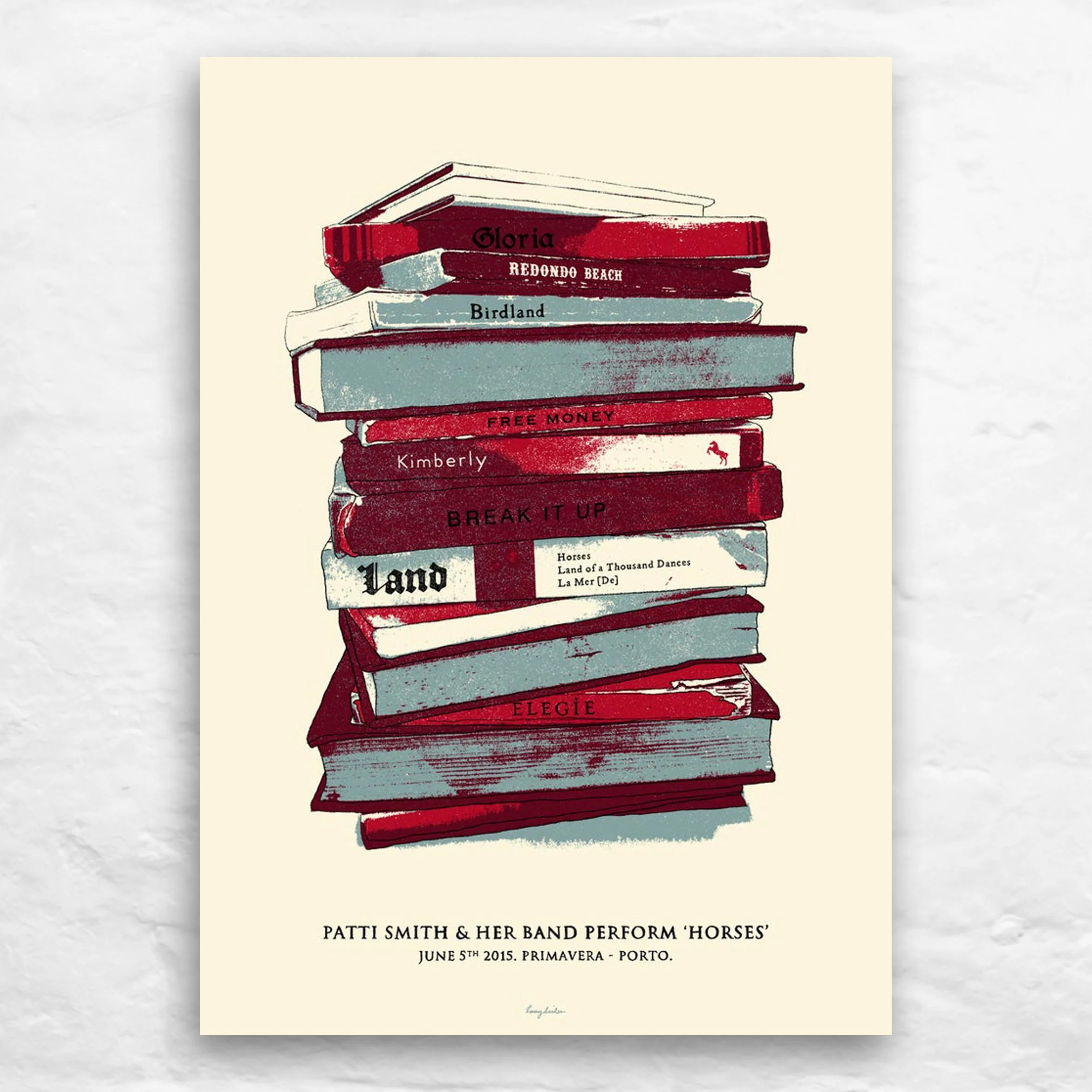 Patti Smith, Horses, Porto poster by Tommy Davidson-Hawley - hand pulled 3 colour screenprint, artist's proof